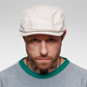 Men’s Linen Cotton Flat Cap – Classic Newsboy Ivy Hat for Everyday Style