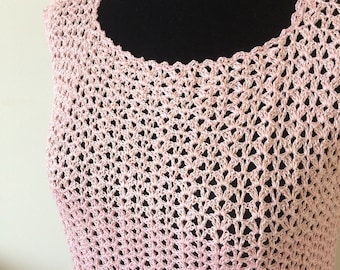 Crochet Summer Top.Crochet Sleeveless Vest.Crochet Women's Accessory.Crochet Blouse.Ladies Lacy Boho Vest.Women's Summer Knitwear.Knit Top.