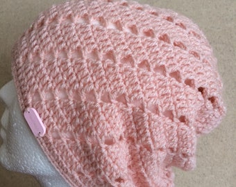 Crochet Hat.Knit Autumn-Winter Chemo Beanie Boho Cap.Lady-Girls Skull Hat.Handmade Mesh Slouchy Hat.Lace Elastic Brand Stretch Universal Hat