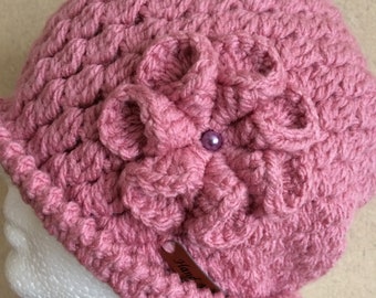 Crochet Hat.Crochet Winter Hat.Women's Beanie Hat.Knit Autumn-Spring Hat.Handmade Knit Warm Hat.Knit Women's Accessory.Crochet Slouchy Hat.