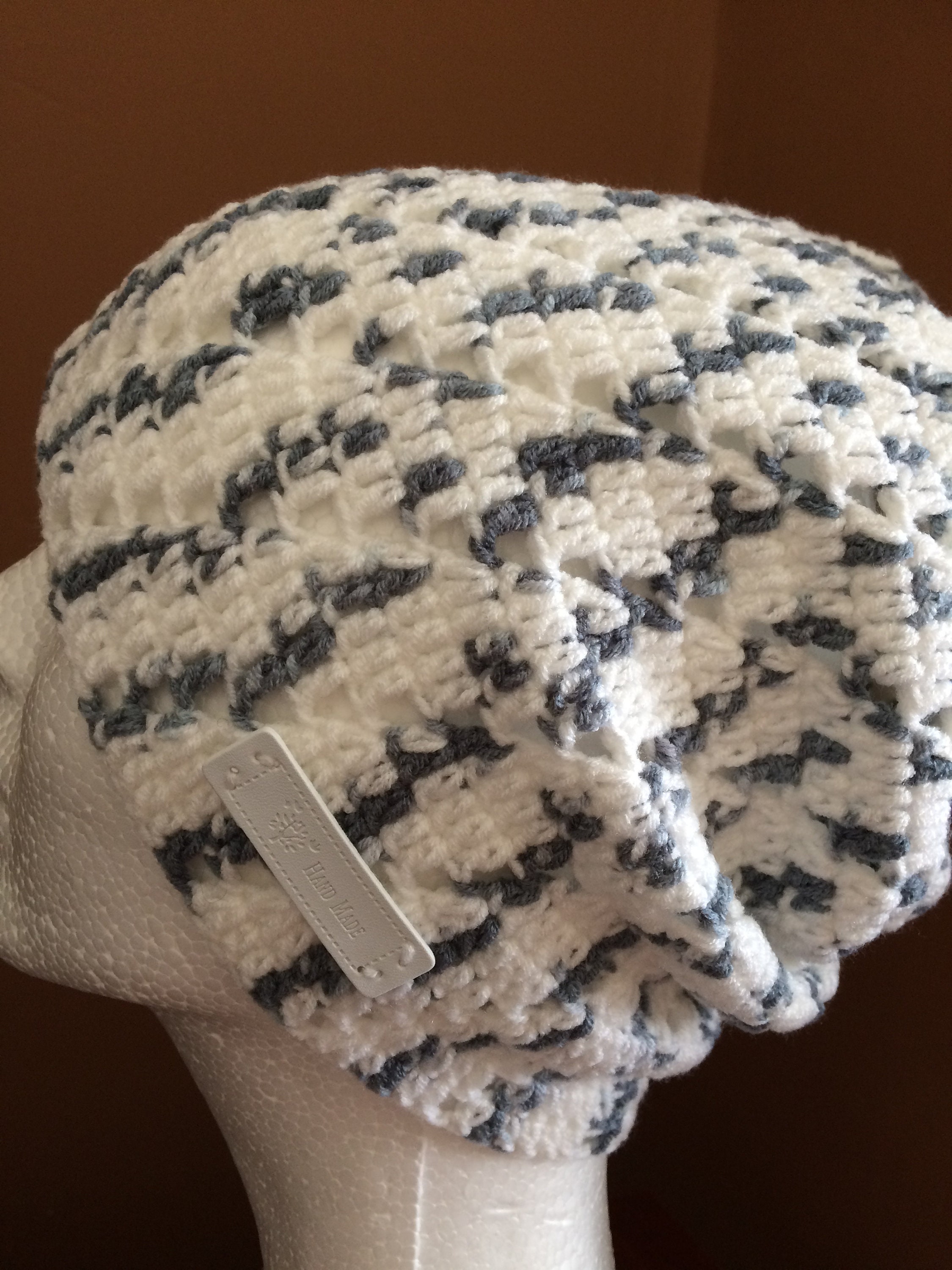 Amosfun Häkelmütze Damen - Vintage Turban Beanie | Handgemacht, Größe 22x20 Cm