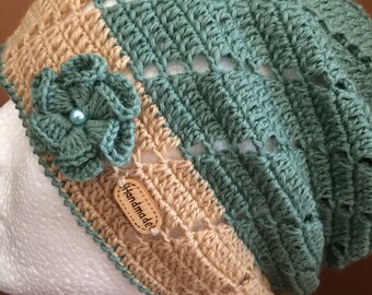 Crochet Hat.Crochet Otoño Hat.Crochet Slouchy Beanie Boho Hat.Knitted Beach Hat for Lady.Handmade Women's Beanie Hat.Knitted Summer Hat.
