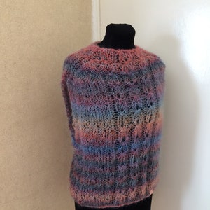 Hand Knitted Vest.Autumn Tank Top.Knit Sleeveless Sweater.Mohair Women&#39;s Accessory.Handmade Poncho.Knit Capelet.Winter Vest.Knit Clothes.