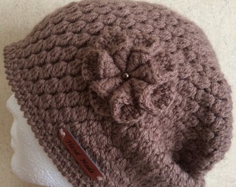 Crochet Hat.Crochet Winter Hat.Women's Beanie Hat.Knit Autumn-Spring Hat.Handmade Knit Warm Hat.Knitted Women's Accessory.Knit Slouchy Hat.