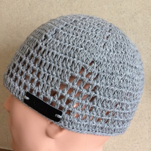 Crochet Men&#39;s Beanie Hat.Short Men Cap.Men&#39;s Knit Kufi Skull Cap.Crochet Men Summer Hat.Crochet Summer Chemo Hat.Crochet Cotton Chemo Cap.