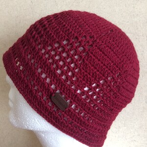 Crochet Summer Hat.Men&#39;s-Women&#39;s Short Beanie Cap.Knit Kufi Skull Cap.Crochet Mesh Chemo Hat.Knit Lace Kufi Hat.Crochet Beach Hat for Lady.
