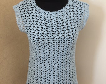 Crochet Summer Vest.Crochet Summer Lace Top.Hand Crochet Blouse..Crochet Lace Sleeveless Vest Top.Ladies Lacy Boho Vest.Knit Vest.