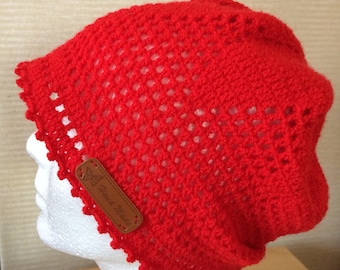 Crochet Hat.Crochet Summer Hat.Handmade Women's Beanie Hat.Knitted Hat.Crochet Autumn Lace Beanie.Crochet Slouchy Beanie Boho Hat.Beach Hat.