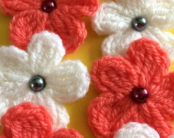 Crochet Flowers.Handmade Flowers Applications.Handmade Flowers.Crochet Craft Supplies.Knit Flowers.Crochet Embellished Flowers Applications.