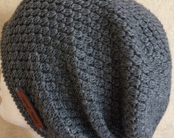 Crochet Autumn Cap.Women's Slouchy Hat.Men's Winter Hat.Knit CASHMERE All Seasons Boho Hat.Hand Crochet Accessory.Crochet Chemo Hat.Knit hat