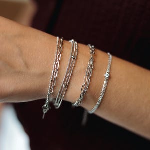 Серебряный браслет с родиевым покрытием – регулируемый, 16+5 cm, 4 warianty