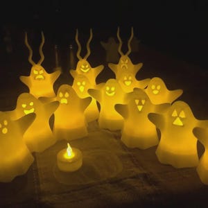 Halloween Ghost Tealight Holder: Spooky Home Decoration