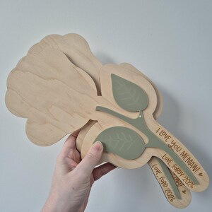 First Mother's Day Flower Baby Handprint Keepsake - Personalised Wooden and Acrylic Newborn Plaque image 5