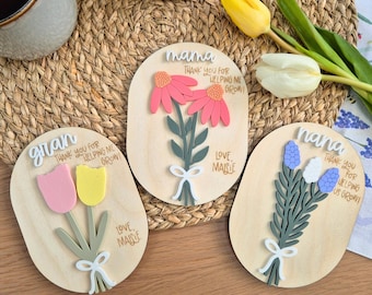 Personalised Floral Mother’s Day Magnet – “Thank You for Helping Me Grow” Mothering Sunday Gift