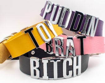 Aangepaste Goth-letterhalsband, choker in Quinn-stijl, gepersonaliseerde naamketting