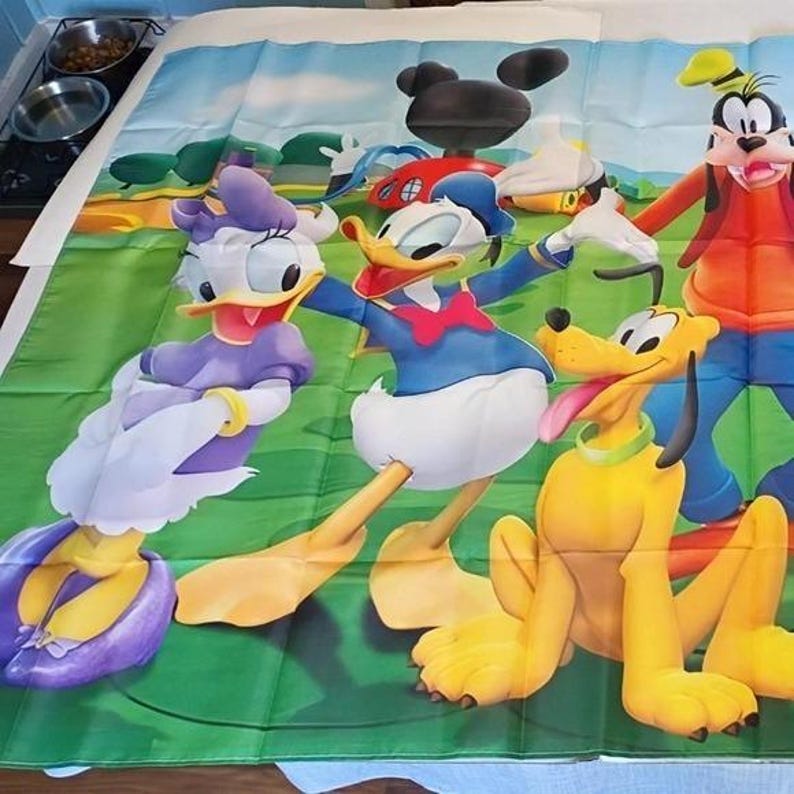 Pancarta de tela de Mickey Mouse de Disney para fiesta en la Casa Club. imagen 1