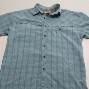 Magellan Outdoors Odyssey - Chemise boutonnée à carreaux bleue pour homme, grande taille