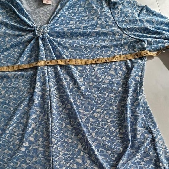 Ruby Rd. Light Blue Patterned Blouse Long Sleeve … - image 8