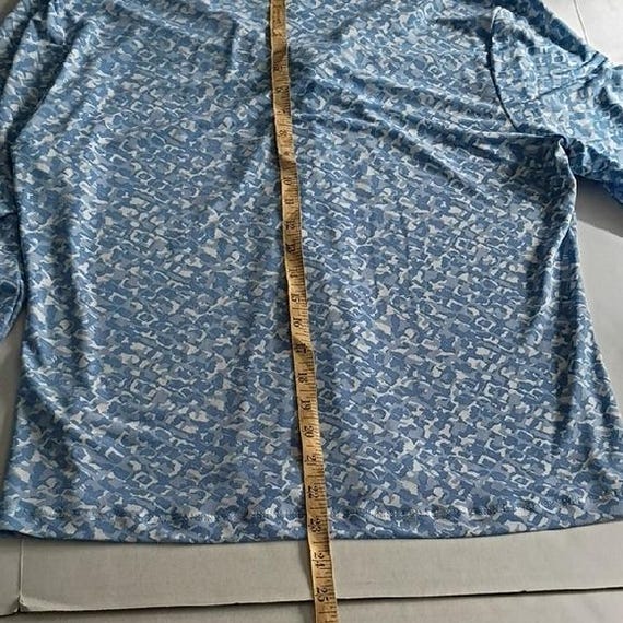 Ruby Rd. Light Blue Patterned Blouse Long Sleeve … - image 10
