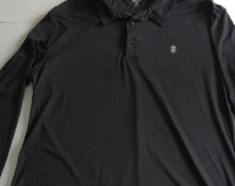 Men's Black Izod Golf Long Sleeve Polo Shirt Size XXL