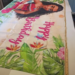 Moana fabric birthday banner image 2