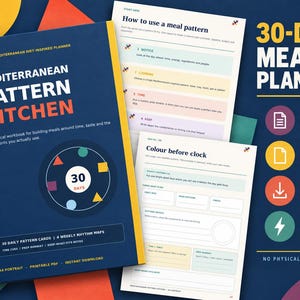 Mönsterkök | Medelhavsmatsplanerare | Receptorganisatör | Verktygslåda för hälsosam kost | Digital nedladdning