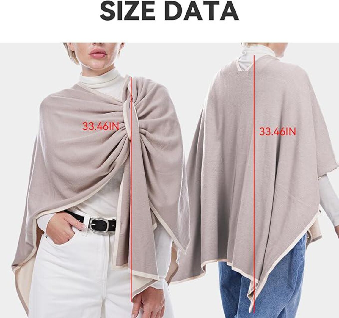 Poncho Shawl, Extra soft - Reversible Gray/Black