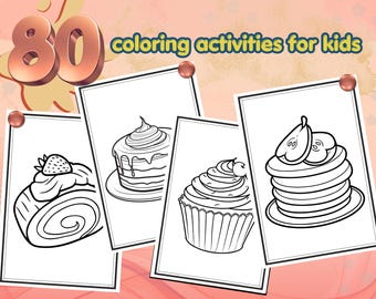 Kawaii Dessert Coloring Pages | 80 Cute Food Coloring Pages for Kids & Adults | Ice Cream, Cupcakes, Cakes, Sweets, Treats Printable PDF