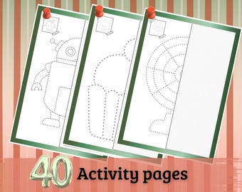 40 Symmetry Drawing Worksheets | fine motor skills activity | preschool kindergarten activities