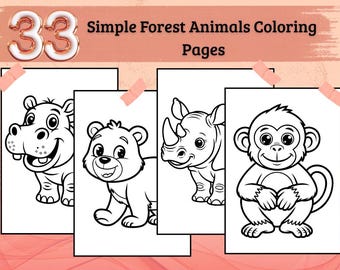 33 Forest Animal Coloring Pages | Cute Woodland Animals Coloring Pages for Kids | Printable PDF