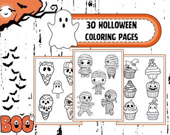 Cute Halloween Coloring Pages for Kids | 30 Printable Halloween Activity Pages PDF | Fun Spooky Coloring Sheets | Instant Download