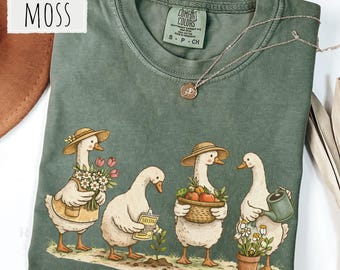 Garden Goose Lover Gift Silly Goose Garden Shirt Funny Goose Gardening Shirt Cute Goose Gardener Tee Cottagecore Animal Shirt Garden Lover