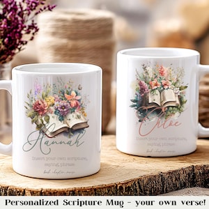 Christian Coworker Gift  Personalized Scripture Mug Faith Based Gift For Teacher Boss Encouraging Bible Verse Custom Name Teacher Mug