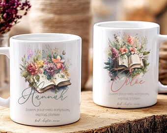 Christian Coworker Gift  Personalized Scripture Mug Faith Based Gift For Teacher Boss Encouraging Bible Verse Custom Name Teacher Mug