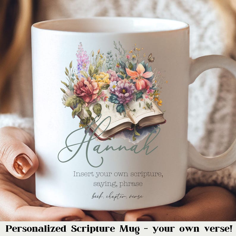 Christian Gift Collection Personalized Scripture Mug Bible Verse Feature Custom Name Design Religious Coffee Cup Faith Inspired Drinkware Morning Devotional Accessory Prayer Time Companion Spiritual Encouragement Daily Inspiration BeautifulPersonalized Scripture Mug Bible Verse Christian Gift Faith Drinkware Religious Coffee Cup Custom Name Present Morning Devotional