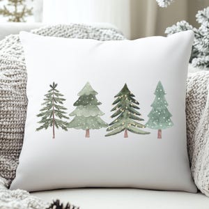 Winter pillow cover Christmas tree pillow neutral holiday cushion minimalist woodland décor cozy winter accent pillow farmhouse Xmas pillow