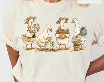 Garden Lover Gift Silly Goose Garden Club Shirt Funny Goose Gardening Shirt Cute Goose Shirt Cottagecore Animal Shirt Gardener Gift Fun