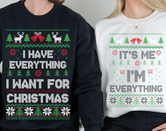 Matching Couples Ugly Sweaters New Years Funny Holiday Crewnecks Husband And Wife Pajamas Matching Shirts Adult Humor Xmas Sweatshirt Couple