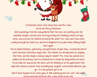 Carta navideña a Papá Noel / Mensaje navideño del Polo Norte (Descarga digital)