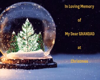 Póster navideño en memoria del abuelo: Arte mural de bola de nieve