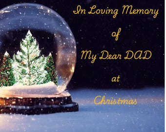 Póster navideño en memoria de papá - Impresión navideña conmemorativa, arte mural, decoración de recuerdo.