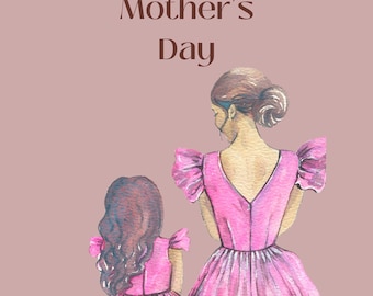 Retrato del Día de la Madre, regalo personal para mamá de parte de mi hija, regalo para la abuela.