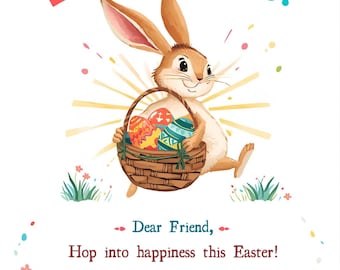 Carta del conejito de Pascua En lugar de descargar