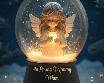 Globo de nieve con ángel de mamá estampado - Recuerdo conmemorativo