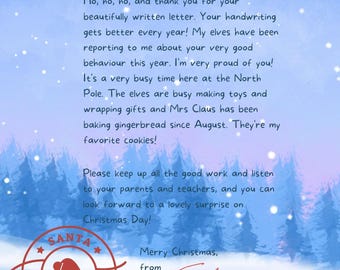 Carta imprimible de Papá Noel