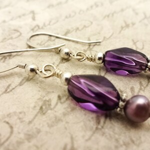 Amethyst Earrings, Amethyst Jewelry, February Birthstone, Birthstone Earrings, Purple Gemstone Earrings, Gift for Her, Gift for Mom
