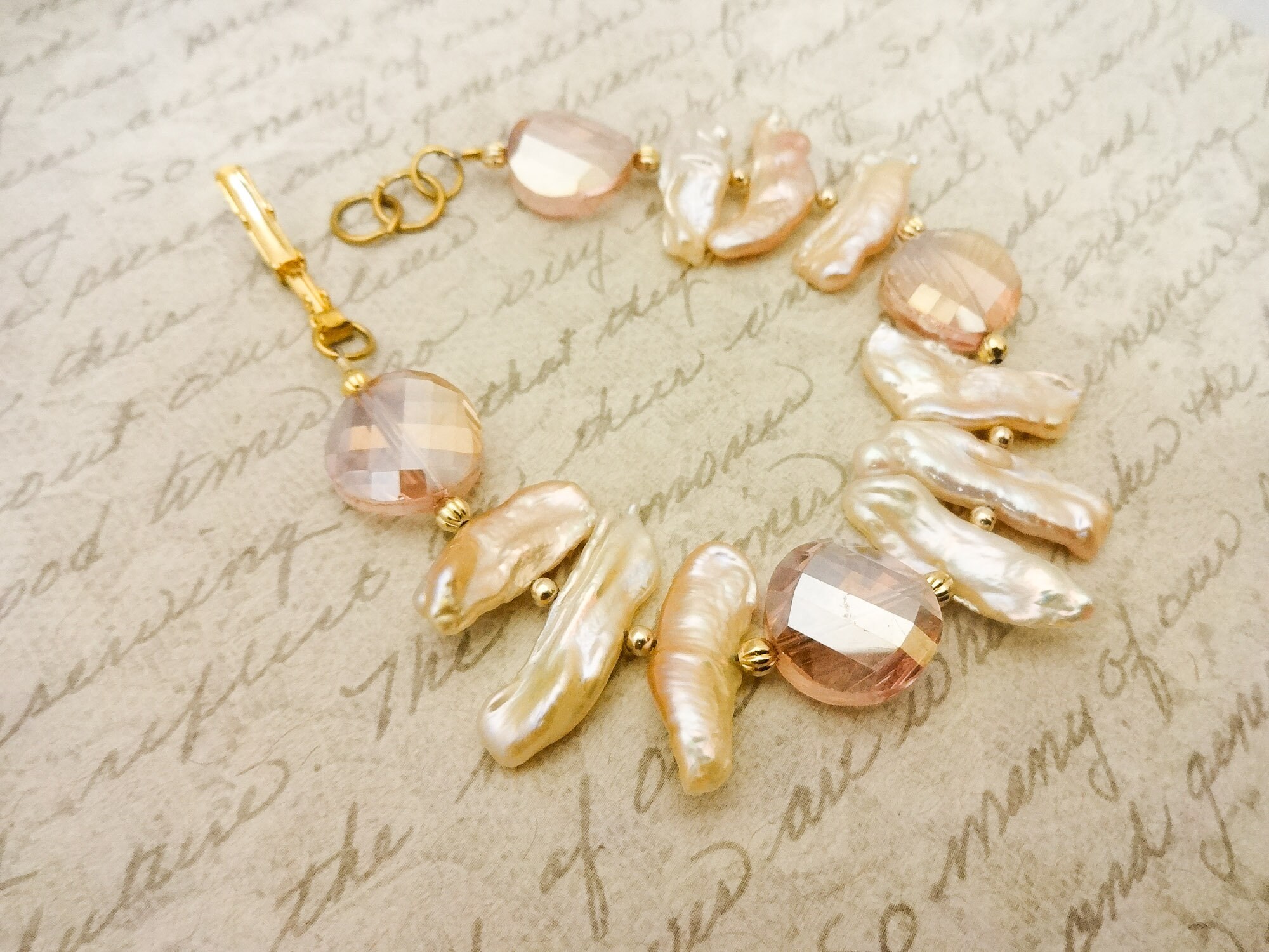 Blush Jewelry, Blush Bracelet, Blush Pearls, Pearl Bracelet, Bridal