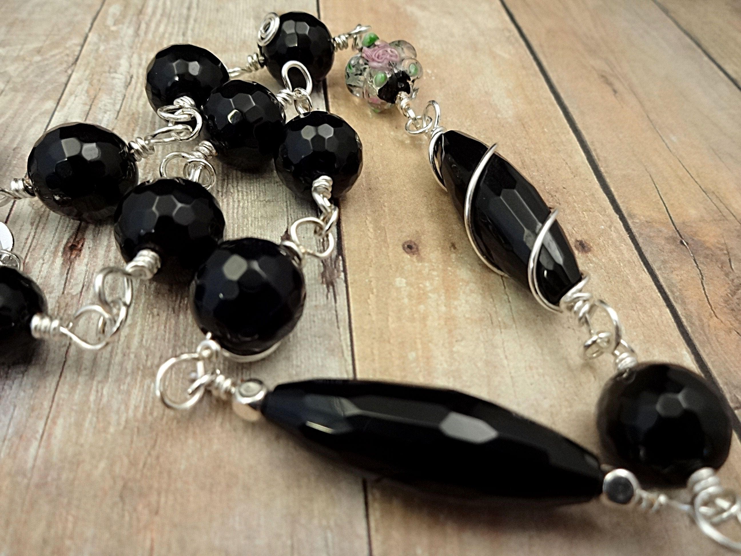 Wire Wrapped Black Onyx Necklace