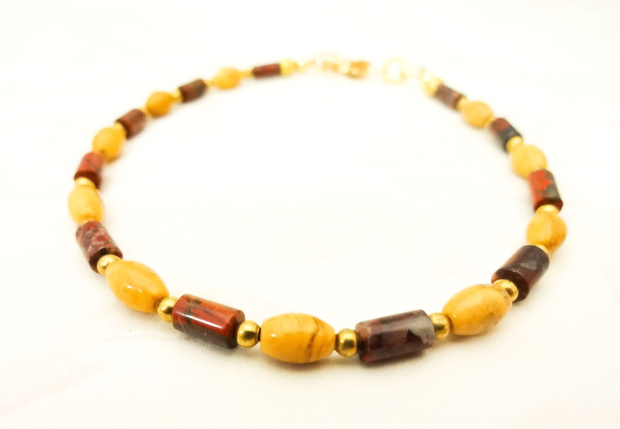 Maroon and Gold Bracelet, Dainty Bracelet, Jasper Jewelry, Boho Style ...