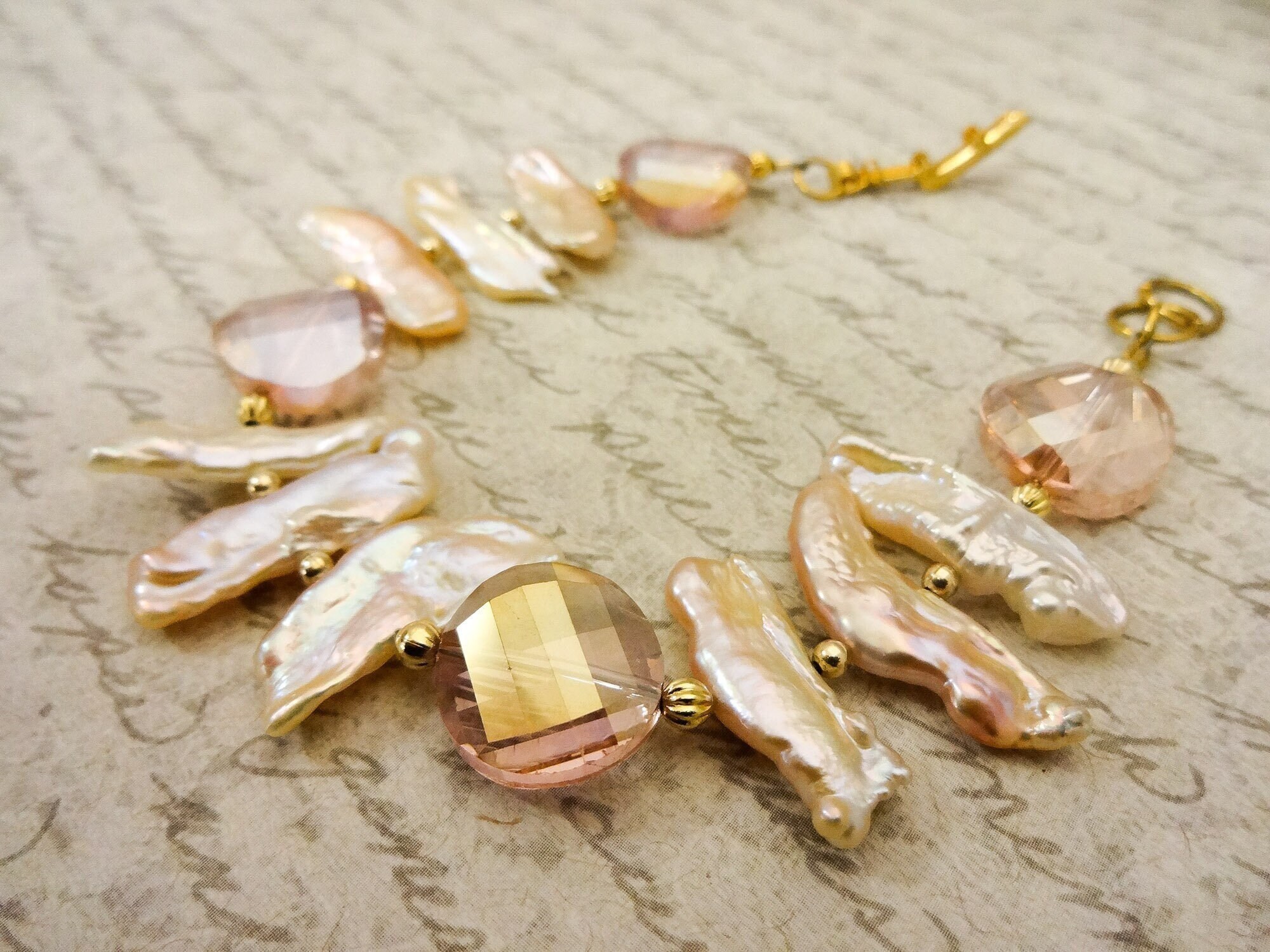 Blush Jewelry, Blush Bracelet, Blush Pearls, Pearl Bracelet, Bridal